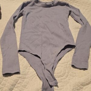 Zara Lavender Long-Sleeve Ribbed Bodysuit